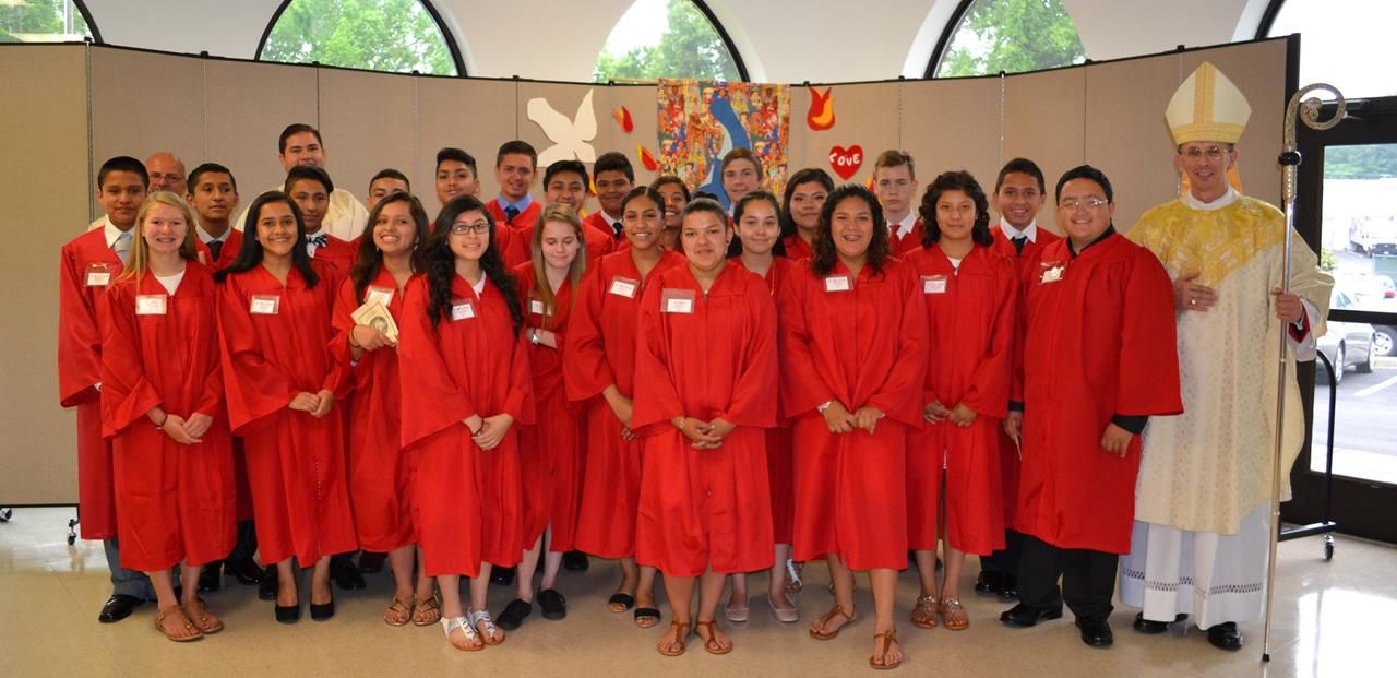 Bishop Peter Jugis confirmed two dozen youths at St. Francis of Assisi Church in Lenoir May 29