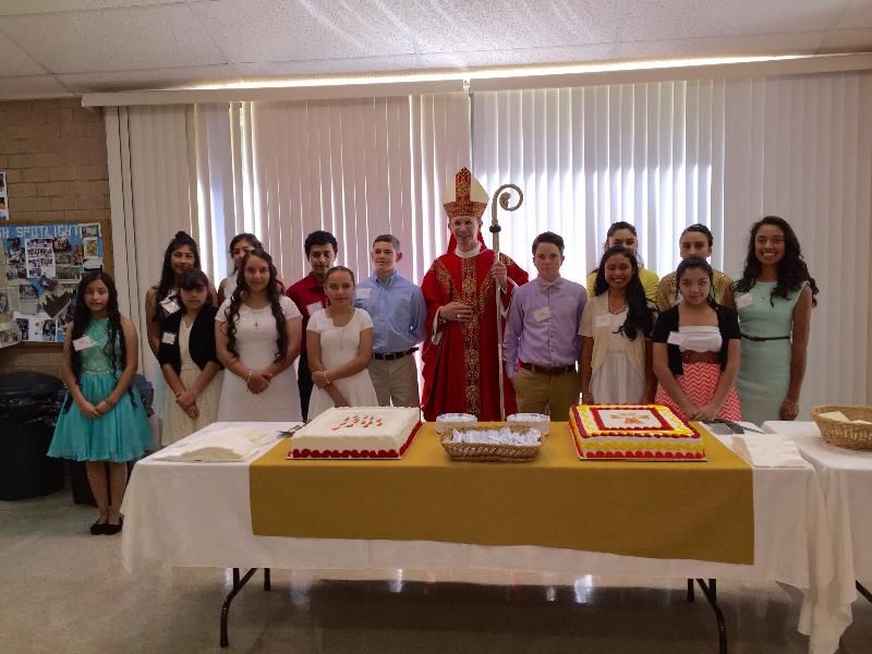 Young people from St. William Church in Murphy and Immaculate Heart of Mary Mission in Hayesville received the sacrament of confirmation from Bishop Peter Jugis June 10