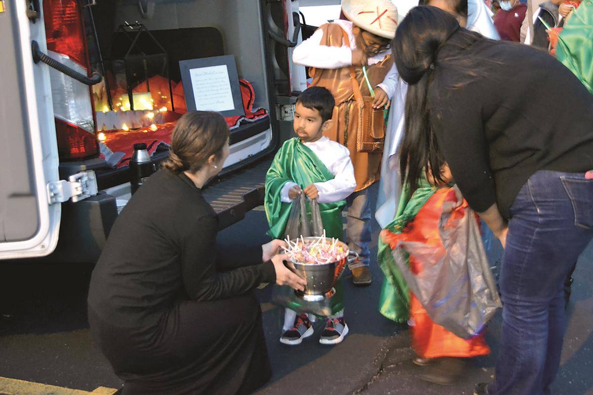 Children at Holy Cross Church in Kernersville enjoyed a “Trunk or Treat” with the saints and a “Living Rosary” recited by candlelight Oct. 30. (Paul Doizé | Catholic News Herald)