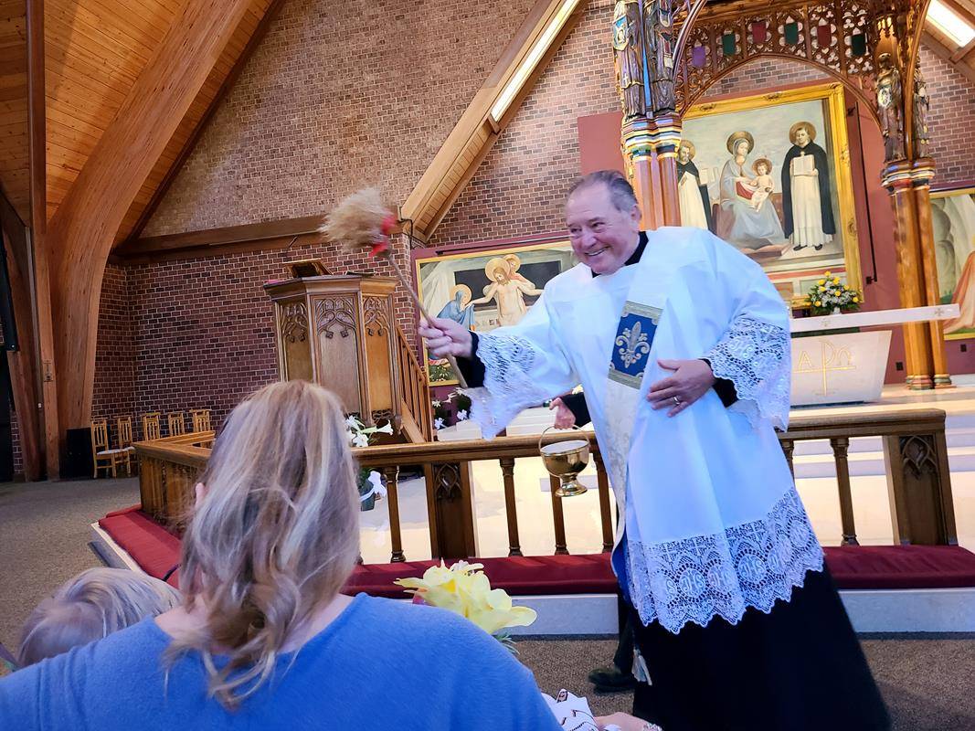 Polish Easter basket blessing.
