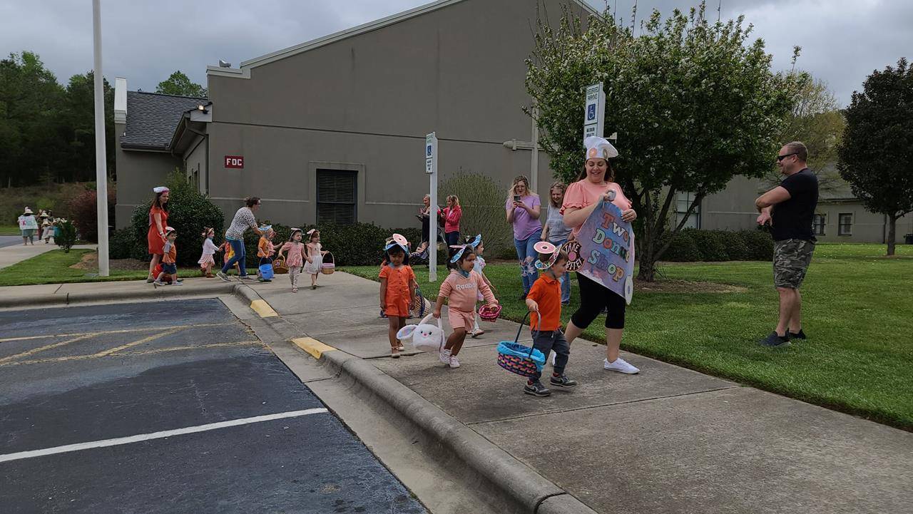 New Beginnings Preschool of St. James the Greater Church held an Easter parade. (Photo via Facebook)