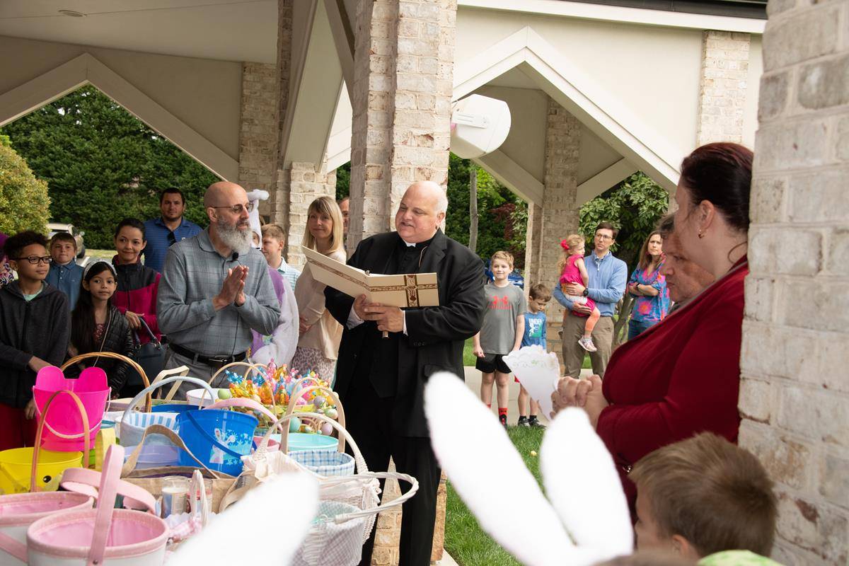 St Pius X Easter basket blessing.