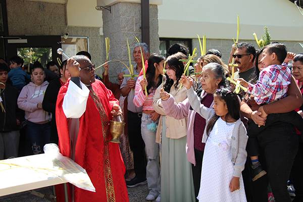 Palm Sunday procession at Holy Angels Church in Mount Airy. (Sergio Garcia)