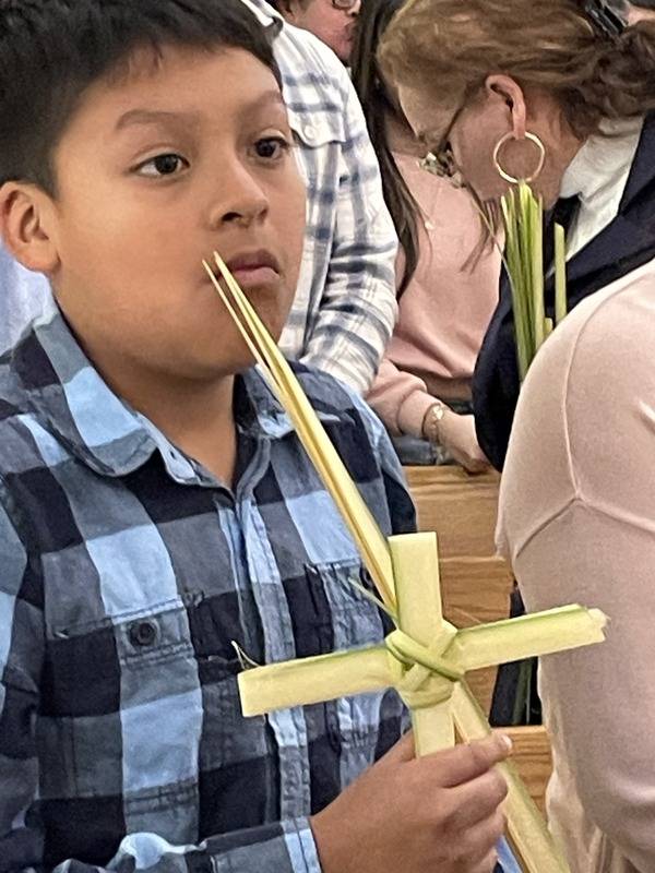 Palm Sunday procession at St. James Church in Hamlet. (Lisa Geraci)