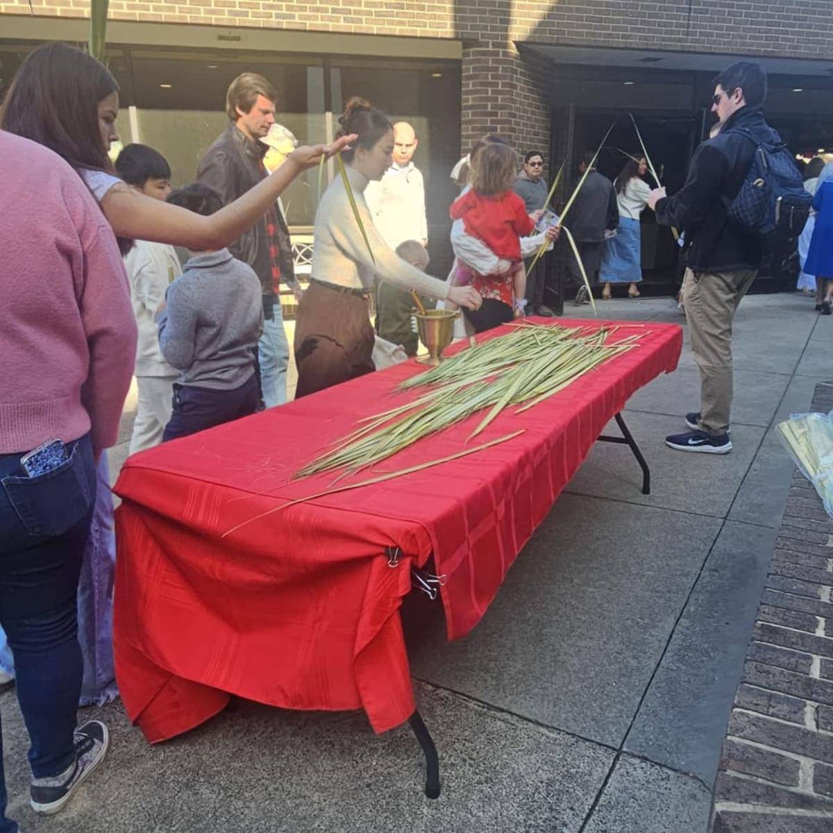 Parishioners at St. John Neumann in Charlotte had the opportunity to support its campaign for new facilities through a woven palm sale on Palm Sunday. (Photos provided)