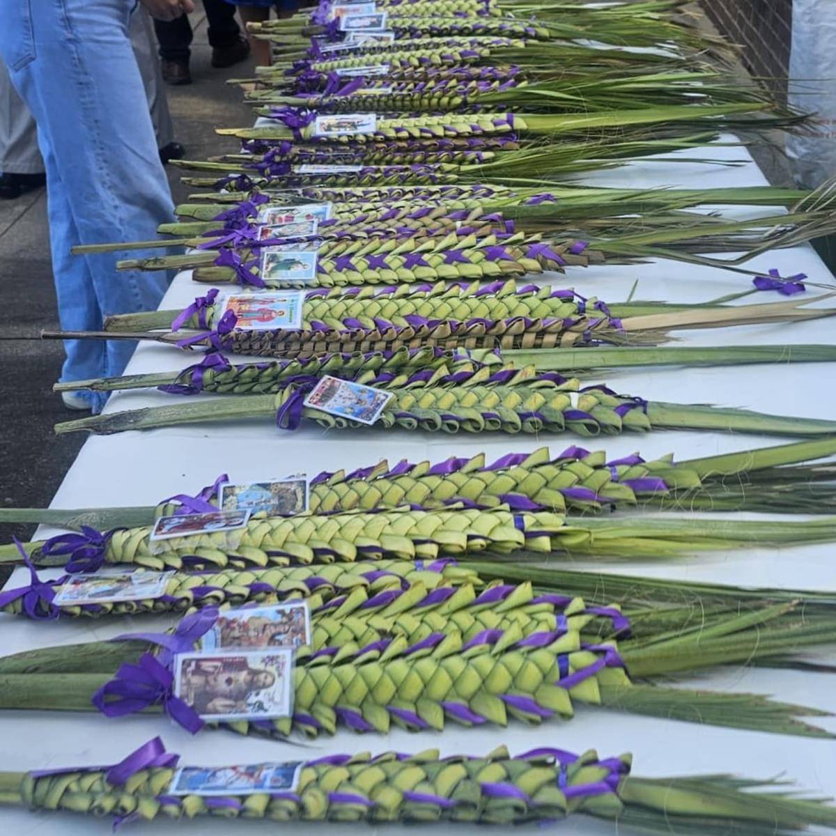 Parishioners at St. John Neumann in Charlotte had the opportunity to support its campaign for new facilities through a woven palm sale on Palm Sunday. (Photos provided)