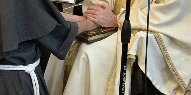 Two friars make solemn professions